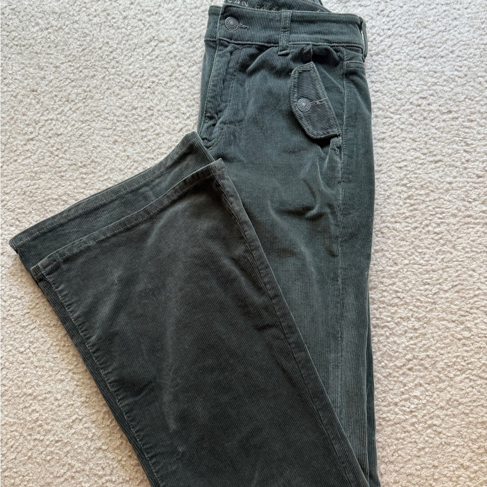 American Eagle Dark Green Corduroy Flare Pants